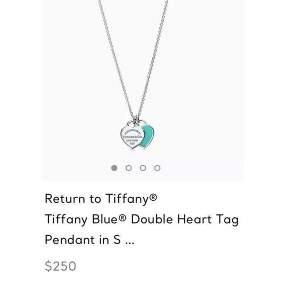 T&Co. 925 Mini Teal Double Heart Necklace - Picture 8 of 8